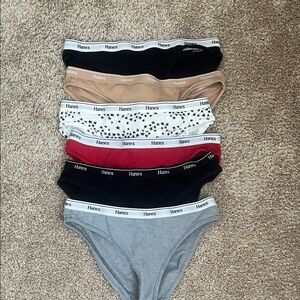 Hanes Women's Briefs in Black, Tan, Red, and Gray - 6 Pack